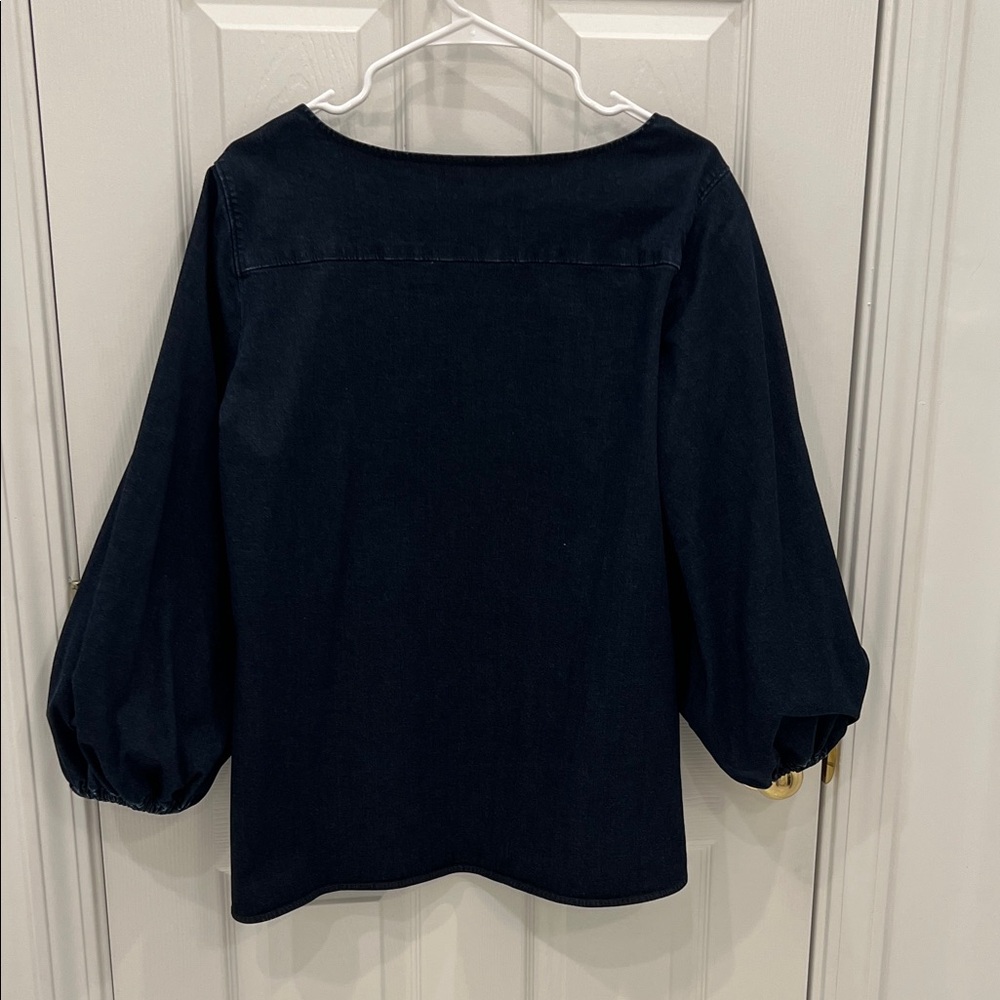Ann Mashburn Denim Faye Pant and Balloon Sleeve top Co-ord - Picture 4 of 8